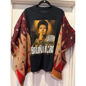 Bruno Mars Upcycled Kantha Tunic Top Shirt OS Handmade Boho